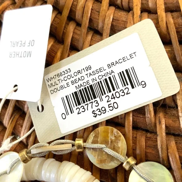 TOMMY BAHAMA BRACELETS NWT -2 STRAND. SHELL /MOP/STACK TASSEL ACCENT ADJUSTABLE - Picture 7 of 10